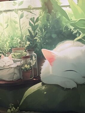 White Cat Decorative large gaming mouse pad for Pet Lovers